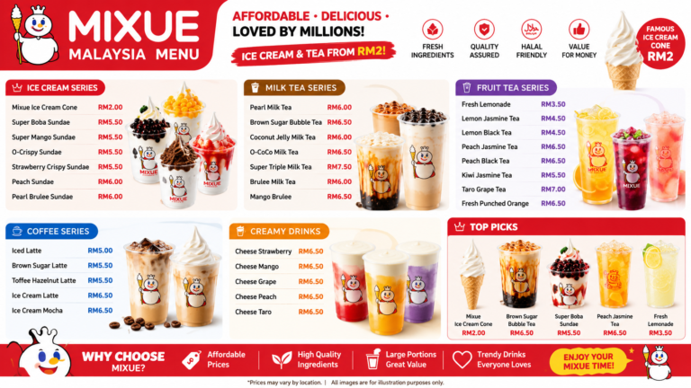 Mixue Malaysia Menu 2026 Full Updated Prices, Best Sellers & Popular Drinks